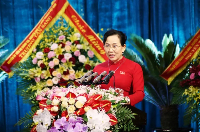 Bà Lê Thị Thủy, Ủy viên Trung ương Đảng, Bí thư Tỉnh ủy Hà Nam nhiệm kỳ 2015-2020 tái đắc cử Bí thư Tỉnh ủy Hà Nam khóa XX nhiệm kỳ 2020-2025.