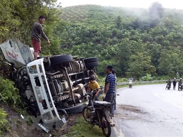 Hiện trường một vụ tai nạn giao thông.