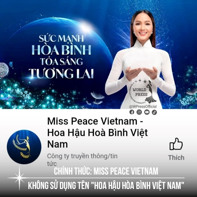 Miss Peace Vietnam 2022 sẽ không được sử dụng tên gọi Hoa hậu Hòa bình Việt Nam.