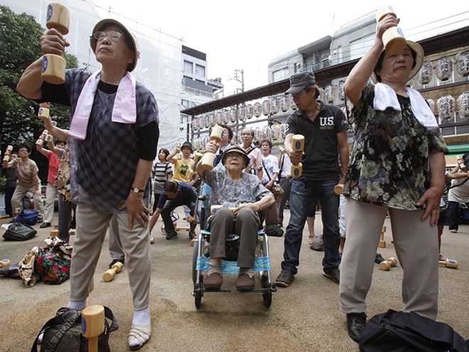 Nhật Bản có tỷ lệ người trên 65 tuổi ở mức cao nhất thế giới.