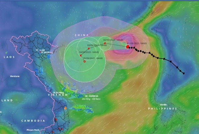 Dự báo mới nhất về quỹ đạo của bão Sao La.