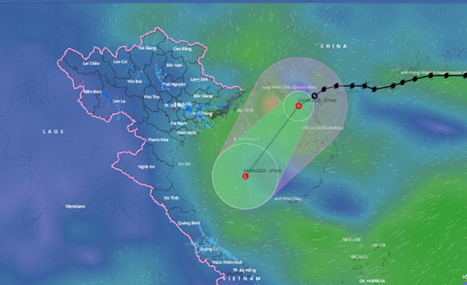 Bão Sao La có thể gây gió mạnh cấp 6 ở vịnh Bắc Bộ.