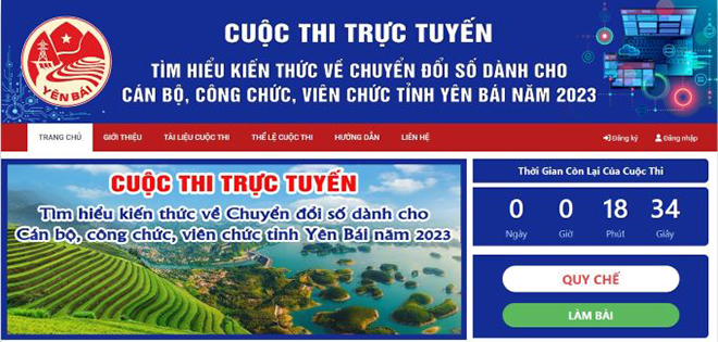 Cuộc thi trực tuyến tìm hiểu kiến thức về chuyển đổi số tỉnh Yên Bái diễn ra từ 8h00 ngày 4/9 đến hết ngày 4/10/2023