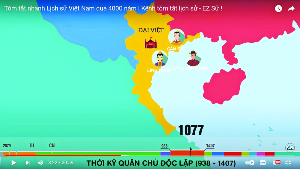 Video nói về lịch sử hút hàng triệu view trên kênh EZ Sử