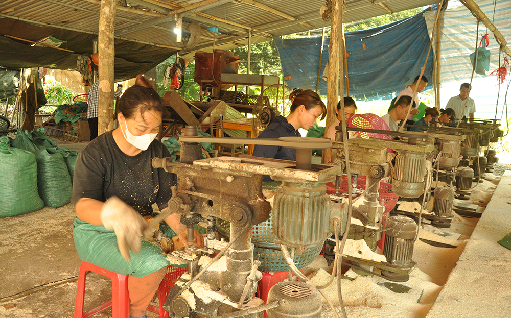 Mô hình sản xuất tràng hạt giúp gia đình ông Nông Mạnh Tuân ở thôn Sơn Hạ, xã Mai Sơn, huyện Lục Yên có thu nhập trên 600 triệu đồng/năm.