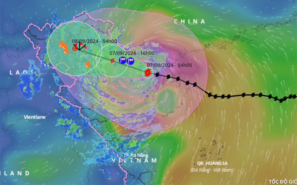Dự báo đường đi và vùng ảnh hưởng của bão số 3.