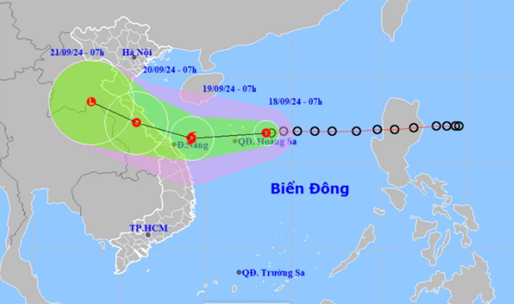 Dự báo hướng đi của áp thấp nhiệt đới.