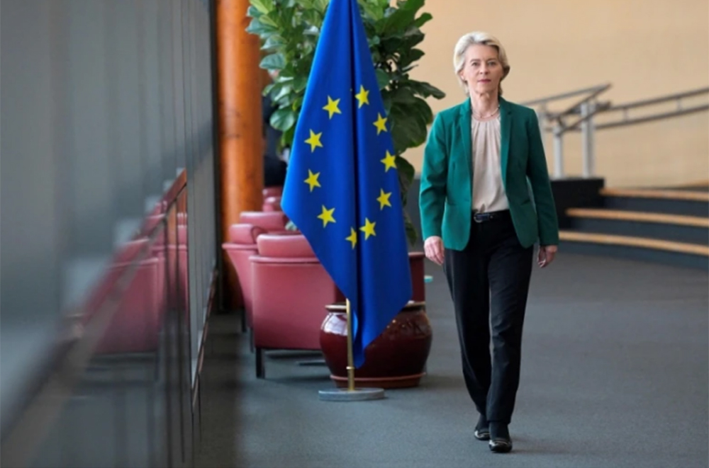 Chủ tịch Ủy ban Châu Âu - Ursula Von der Leyen tại Brussels, Bỉ sẽ là nơi nhận đơn khởi kiện FIFA của các giải bóng đá châu Âu. Ảnh: AFP