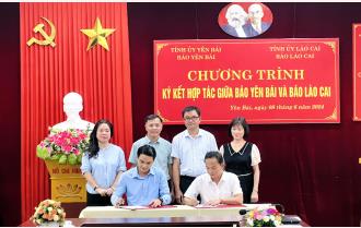Báo Yên Bái và Báo Lào Cai ký kết hợp tác tuyên truyền giai đoạn 2024 - 2030
