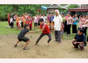 Traditional folk games reenacted during Sip Xi festival.