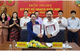 Hội Nông dân tỉnh Yên Bái và Hội Nông dân thành phố Hà Nội ký kết kế hoạch phối hợp giai đoạn 2022 - 2023