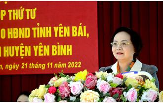 Bộ trưởng Bộ Nội vụ Phạm Thị Thanh Trà tiếp xúc cử tri huyện Yên Bình
