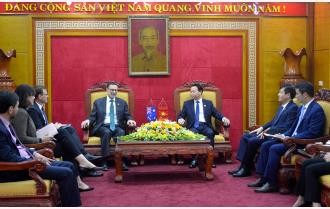 Bí thư Tỉnh ủy Đỗ Đức Duy tiếp Đoàn công tác Đại sứ quán Australia tại Việt Nam