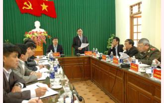 Bí thư Tỉnh ủy Phạm Duy Cường làm việc với cán bộ chủ chốt huyện Trấn Yên
