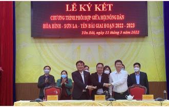 Hội Nông dân 3 tỉnh Yên Bái, Hòa Bình, Sơn La ký kết chương trình phối hợp  giai đoạn 2022 - 2023