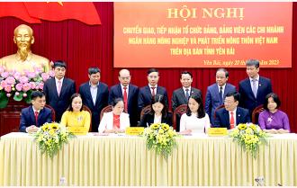 Đảng bộ Yên Bái chuyển giao tổ chức Đảng, đảng viên cho Ngân hàng Nông nghiệp và Phát triển nông thôn Việt Nam