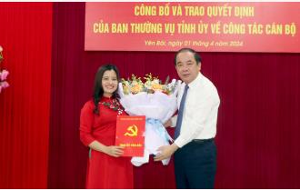 Đồng chí Nguyễn Thị Thúy Mùi giữ chức Phó Trưởng ban Tuyên giáo Tỉnh ủy Yên Bái