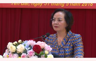 Bí thư Tỉnh ủy Phạm Thị Thanh Trà phát biểu chỉ đạo thực hiện các đề án thực hiện Nghị quyết số 18 và 19 của Ban Chấp hành Trung ương 6, khóa XII