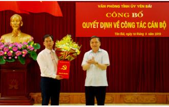 Phó Bí thư Huyện ủy Trạm Tấu Nguyễn Xuân Trường được điều động, bổ nhiệm Phó chánh Văn phòng Tỉnh ủy