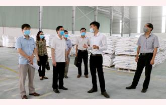 Trưởng Ban Tuyên giáo Tỉnh ủy Nguyễn Minh Tuấn kiểm tra công tác phòng, chống COVID-19 tại Khu công nghiệp phía Nam