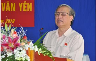 Thường trực Ban Bí thư Trần Quốc Vượng tiếp xúc cử tri huyện Văn Yên