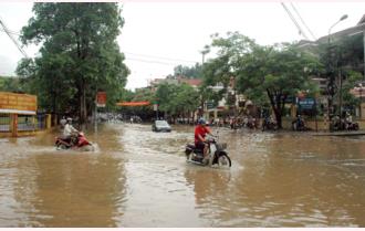 Thành phố Yên Bái vừa mưa đã ngập





