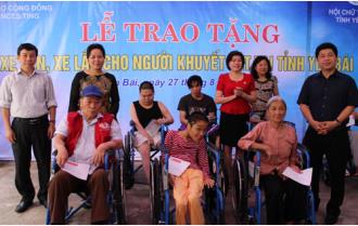 Hội Chữ thập đỏ tỉnh Yên Bái: Trao tặng 200 xe lăn, xe lắc cho người khuyết tật