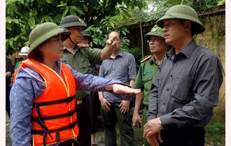 Chủ tịch UBND tỉnh Phạm Thị Thanh Trà kiểm tra tình hình mưa lũ tại thành phố Yên Bái