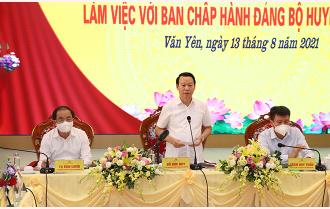 Thường trực Tỉnh ủy làm việc với Ban Chấp hành Đảng bộ huyện Văn Yên: Quyết tâm xây dựng Văn Yên trở thành huyện nông thôn mới vào cuối năm 2024