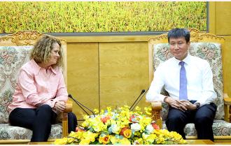 Chủ tịch UBND tỉnh Trần Huy Tuấn tiếp và làm việc với Đoàn công tác của Ngân hàng Thế giới