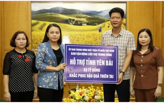 Ủy ban Trung ương MTTQ Việt Nam hỗ trợ huyện Mù Cang Chải 3 tỷ đồng khắc phục hậu quả thiên tai