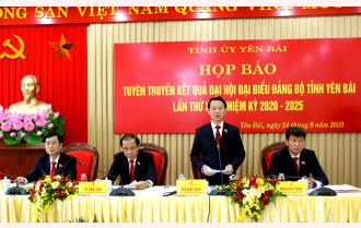 Tỉnh ủy Yên Bái họp báo tuyên truyền kết quả Đại hội Đảng bộ tỉnh lần thứ XIX, nhiệm kỳ 2020 - 2025


