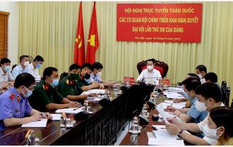 Yên Bái tham dự Hội nghị trực tuyến toàn quốc các cơ quan nội chính triển khai Nghị quyết Đại hội XIII của Đảng