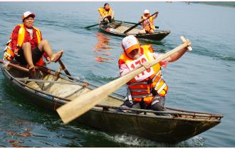 Sôi nổi Hội đua thuyền “Âm vang hồ Thác” năm 2022