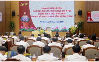 Thường trực Ban Bí thư Trương Thị Mai làm việc với Ban Chấp hành Đảng bộ tỉnh Yên Bái