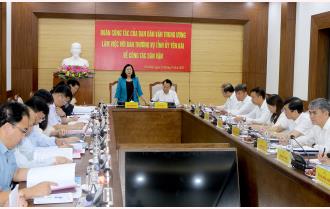 Bí thư Trung ương Đảng, Trưởng Ban Dân vận Trung ương Bùi Thị Minh Hoài làm việc tại tỉnh Yên Bái