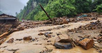 Lũ ống gây thiệt hại nặng nề tại xã Khao Mang, huyện Mù Cang Chải, tỉnh Yên Bái. Ảnh tư liệu