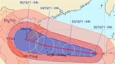 Đường đi của bão số 6 (Ảnh: TT Dự báo khí tượng thuỷ văn Trung ương)
Sức gió mạnh nhất ở vùng gần tâm bão mạnh cấp 9, cấp 10; giật cấp 11, cấp 12.
