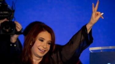 Bà Cristina Fernandez ăn mừng chiến thắng ngày 23-10. 
