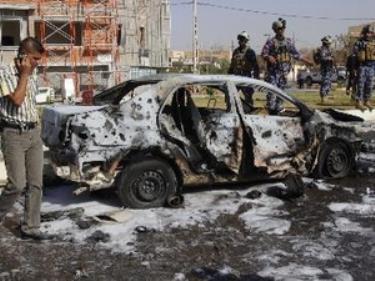 Hiện trường một vụ đánh bom ở Iraq.