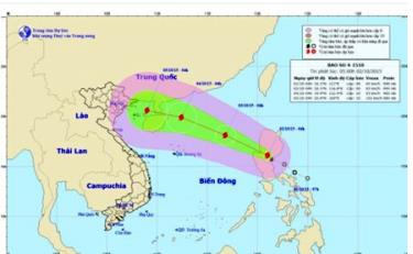 Dự báo đường đi của bão.