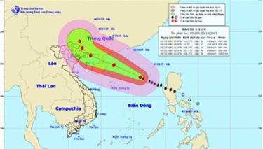 Dự báo đường đi và khu vực ảnh hưởng của bão cơn bão số 4.