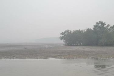 Mù khô do do khói bụi cháy rừng từ Indonesia bao phủ Phuket, Thái Lan từ ngày 7-10-2015.