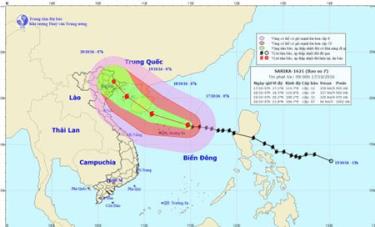 Chùm ảnh đường đi và vị trí cơn bão.