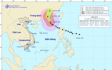 Hình ảnh hướng di chuyển của bão số 8.
