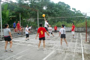 Câu lạc bộ Bóng chuyền hơi phố Yên Hòa II, phường Yên Thịnh, thành phố Yên Bái thường xuyên luyện tập mỗi ngày.
