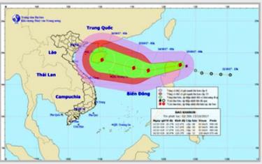 Đường đi và vị trí cơn bão.