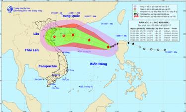 Trong 06 giờ vừa qua, bão số 11 hầu như ít dịch chuyển.
