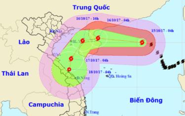 Đường đi và vị trí cơn bão số 11