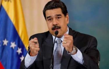 Tổng thống Venezuela Nicolas Maduro phát biểu trong cuộc họp báo tại Bộ Ngoại giao ở Caracas hôm 30/9.